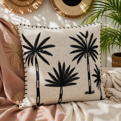 Palm Four Cushion Cover – Linen-Cotton Blend