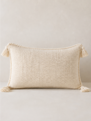 Coastal Sand Lumbar Cushion Cover – Woven Cotton