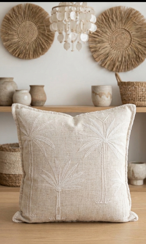 Palm Four Cushion Cover – Linen-Cotton Blend