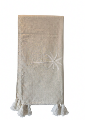 Palm Avenue Throw – Linen-Cotton Blend - Natural/White