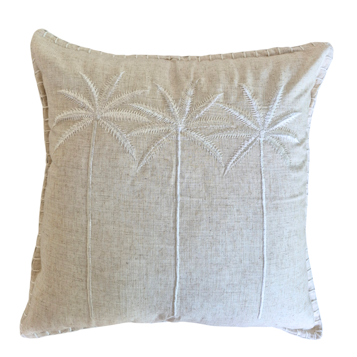 Palm Avenue Cushion Cover – Natural/White