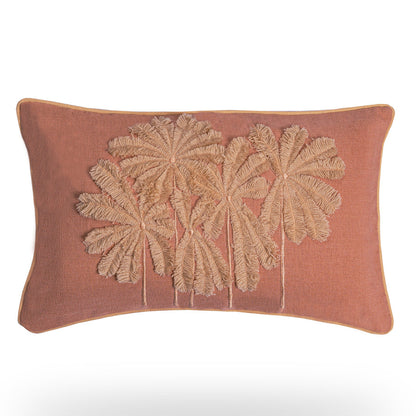 Coconut Grove Lumbar Cushion Cover - Cotton - Peach/Beige