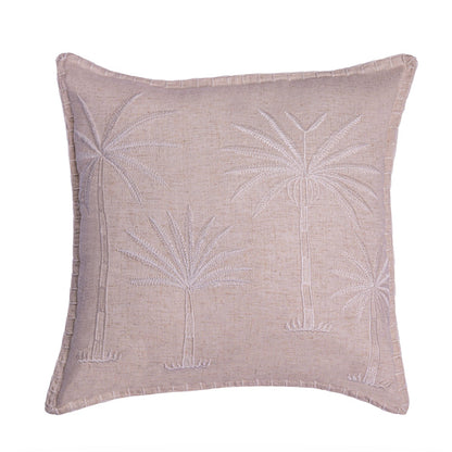 Palm Four Cushion Cover – Linen-Cotton Blend - Natural/White