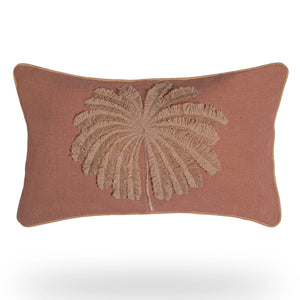 Sol Palm Cushion Cover - Cotton - Peach/Beige