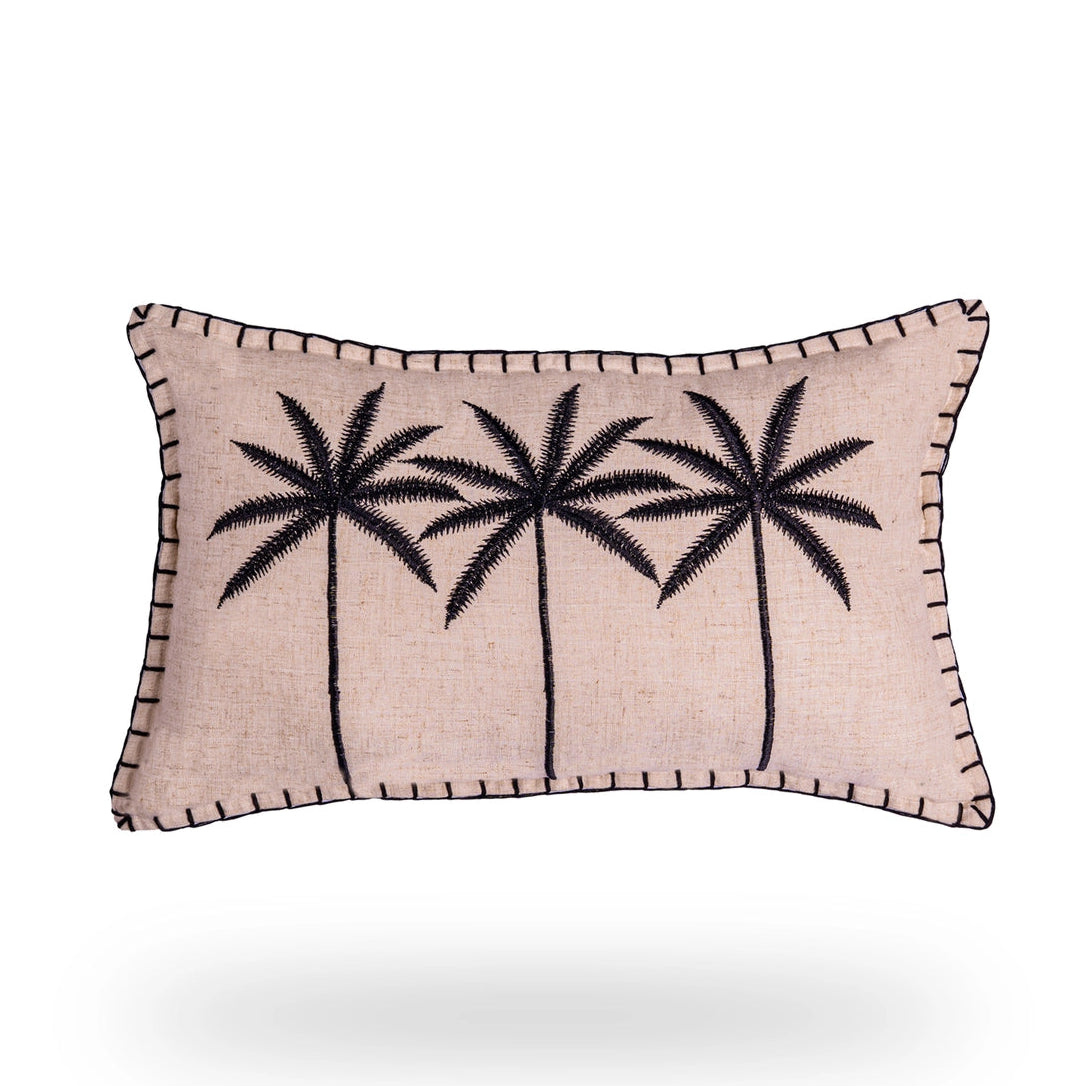 Palm Avenue Lumbar Cushion Cover – Linen-Cotton Blend