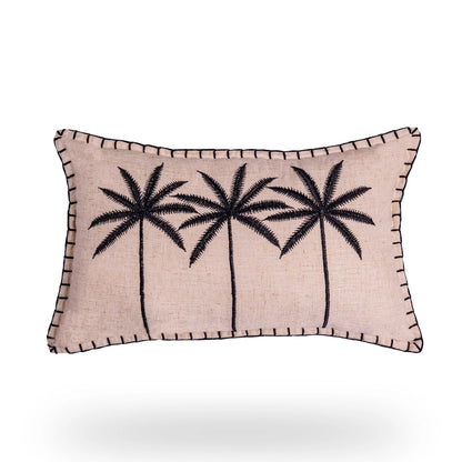Palm Avenue Lumbar Cushion Cover – Linen-Cotton Blend
