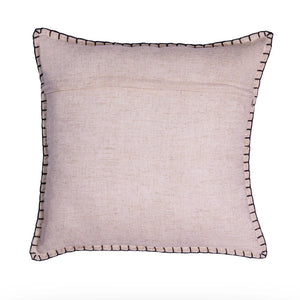 Palm Four Cushion Cover – Linen-Cotton Blend - Natural/Black